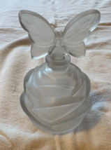 Vintage Empty Chamart Perfume Bottle French Glass Frosted w/Stopper - $24.74