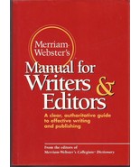 Merriam-Webster&#39;s Manual for Writers and Editors Excellent Condition HC/DJ - $9.40