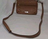 Calvin Klein Chestnut Leather Small Crossbody Bag  with Front Zipper. - $24.25