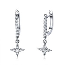 WOSTU Hot Sale 925 Silver Dazzling Stars Drop Earrings For Women Girl Brand Silv - £17.88 GBP