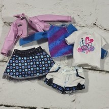 Barbie Doll Clothes Lot Of 5Pcs Skirt Shorts Tops Cropped Jacket Purple  - $11.88