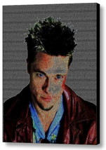 Brad Pitt Fight Club Tyler Durden Quotes Mosaic Framed Limited Edition w/COA - £14.77 GBP