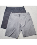 Hang Ten Lot of Two Shorts Men&#39;s Size 34 Multi Striped Comfort Golf Perf... - $27.73