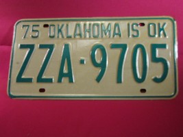 LICENSE PLATE Car Tag 1975 OKLAHOMA ZZA 9705 Tulsa County [Y110 - $16.32