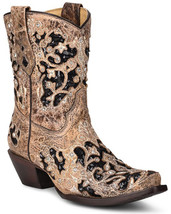 Corral Women&#39;s Brown Inlay Snip Toe Western Booties - £171.53 GBP