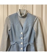 Vintage 1970s Dress By JERELL Of Texas Sz 5 Blue White 2 Piece Belted Ou... - €39,22 EUR