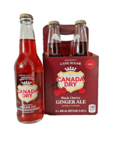 4 Bottles of Canada Dry Black Cherry Ginger Ale Soft Drink, 355ml Each B... - $29.03