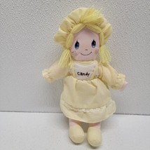 Vintage Kids Of America Corp 9&quot; Doll Plush With Yellow Candy Dress Yellow Hair - £25.82 GBP