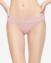 Calvin Klein Womens Striped Waist Thong Underwear, X-Large, Fresh Pink - $16.09