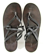 Louis Vuitton Men&#39;s Black Leather Gladiator Thong Sandals Size 11 - €196,79 EUR