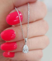 Lab Grown 1.00 Carat Pear Cut E/VVS2 Diamond Gold Pendant 14k White Gold - $750.00