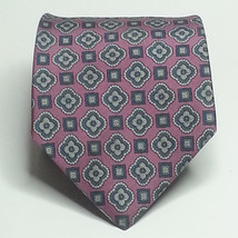 GANT Men Silk Dress Tie Pink with Print 3&quot; wide 57&quot; long  - £30.97 GBP