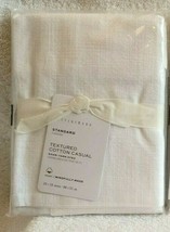 One Pottery Barn White Textured Cotton Casual Sham Standard 26x20 Nwt #P330 - $24.00