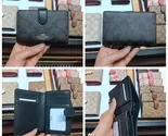 COACH Ladies Folding Purse Card Bag Pocket Wallet Signature Canvas (Dark... - $60.00