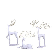 White Reindeer Glitz Collection Life Size Set of 3 Statues - £1,776.03 GBP