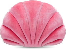 Pink Sea Princess Seashell Decorative Pillow Preppy Room Decor Soft Seashell Sha - £29.57 GBP