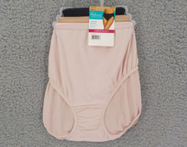 Radiant By Vanity Fair 3 Pk HI-CUT Panties 4XL Sz 11 Stretch Pink Tan Black Nwt - £10.37 GBP