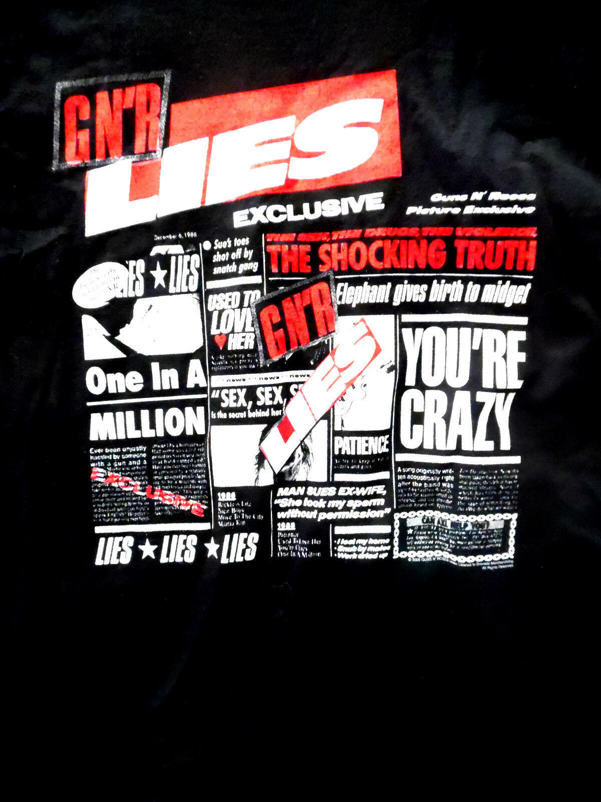 Primary image for Vintage Gun's N Roses LIES Shirt (Size S)