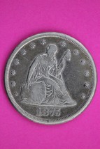 1875 CC Twenty 20 Cent Seated Liberty Silver Key Date Coin Free Shipping 0047 - $479.99