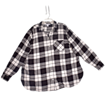 Old Navy The Classic Shirt  Button Up Womens Flannel Plaid Black Size 2X... - £14.83 GBP