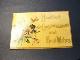 Heartiest Congratulations-Best Wishes -1909-13 Star Flag Cancellation -Postcard. - £10.29 GBP