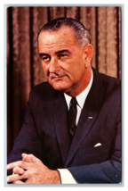 President Lyndon B Johnson Portrait UNP Chrome Postcard Unused R1 - £2.32 GBP
