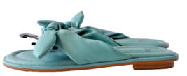 Memory Foam Slide Flip Flop Sandals Bows Aqua Blue TIME &amp; TRU Sz 6 - £11.73 GBP