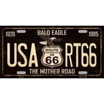 Route 66 Bald Eagle The Mother Road Metal Novelty License Plate - £7.06 GBP