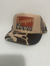 Vintage Coors Beer Trucker Banquet Beer Summer Hat snapback Adjust Camo Hunting - £13.82 GBP
