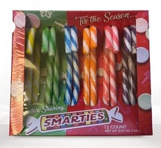 12 Individually Wrapped Smarties  Fruit Flavored Christmas Candy Canes-S... - $8.79