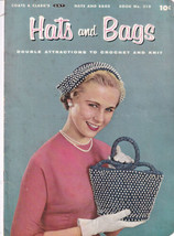 Vintage 1955 Coats &amp; Clark&#39;s Hats &amp; Bags to Crochet &amp; Knit Pattern Bookl... - $5.00