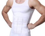 GKVK Mens Slimming Body Shaper Vest Shirt Abs Abdomen Slim, White, XXXL(... - $16.82