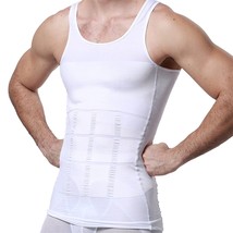 GKVK Mens Slimming Body Shaper Vest Shirt Abs Abdomen Slim, White, XXXL(Chest - £13.42 GBP