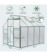 8X6Ft Polycarbonate Walk-In Garden Greenhouse Kit W/ Sliding Door - $424.99