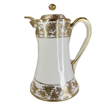 Vtg. Exquisite Nipon Handpainted  Floral Gold Guilded Coffee/Tea Pot 9&quot;X7&quot;Small - £39.22 GBP