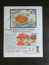 Vintage 1932 Campbell&#39;s Vegetable Beef Soup Full Page Original Ad 424 - $6.92