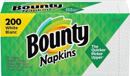 Bounty Paper Napkins, White, 1 Pack, 200 Sheets per Pack - $7.92