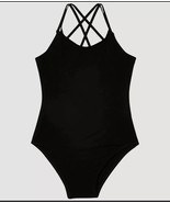 NWT Flo Kid&#39;s Girl&#39;s Black Strappy Leotard One Piece Dancewear Size 14 - £11.23 GBP