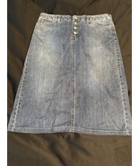GAP Jeans Denim Skirt Size 6 Button Fly Knee Length 100% Cotton - $17.95