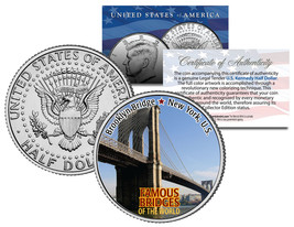 BROOKLYN BRIDGE * Famous Bridges * Colorized JFK Half Dollar U.S. Coin N... - $12.16