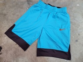 Nike Dri-Fit Aqua Blue/Brown Summer Sports Short Youth Boy Size L 14/16 - £11.21 GBP