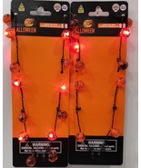 Happy Halloween Light-Up Mini Pumpkin Necklace Lots Of 2 - $364.28 MXN