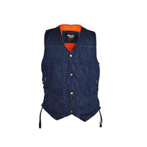 Denim Ten Pocket Vest in Black or Blue - $1,328.19 MXN