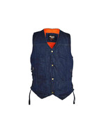 Denim Ten Pocket Vest in Black or Blue - $69.88