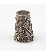 Vintage Mexico Sterling Silver Thimble with Delicate Filigree and Etching - £54.00 GBP