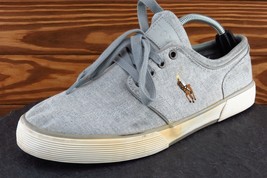 Polo Ralph Lauren Shoes Size 10 D Gray Fashion Sneakers Fabric Men Faxon... - $19.75