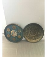 Vintage 2 Large Handmade metal wall plates from Israel - $63.48 CAD