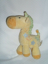JUST ONE YEAR GIRAFFE plush stuffed toy rattle yellow green blue stars 8"H  - $49.49
