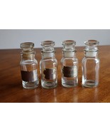 Lot of 4 Vintage Apothecary Spice Glass Jars BAD StoppersJapan/Taiwan 4.1&quot;H - $231.11 MXN
