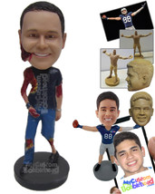 Personalized Bobblehead Scary Zombie Wearing T-Shirt And Jeans - Holidays &amp; Fest - £67.93 GBP